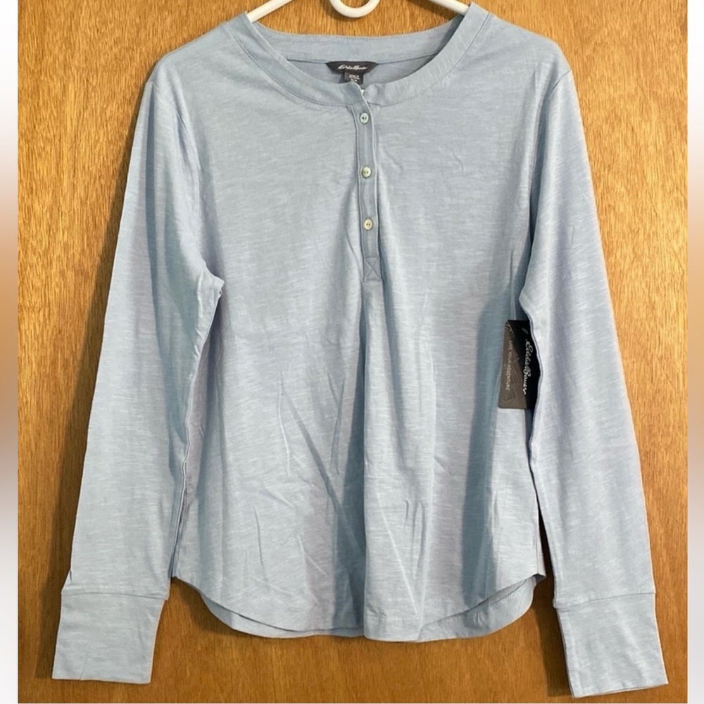 NWT Eddie Bauer Long Sleeve Henley Shirt - Picture 1 of 16